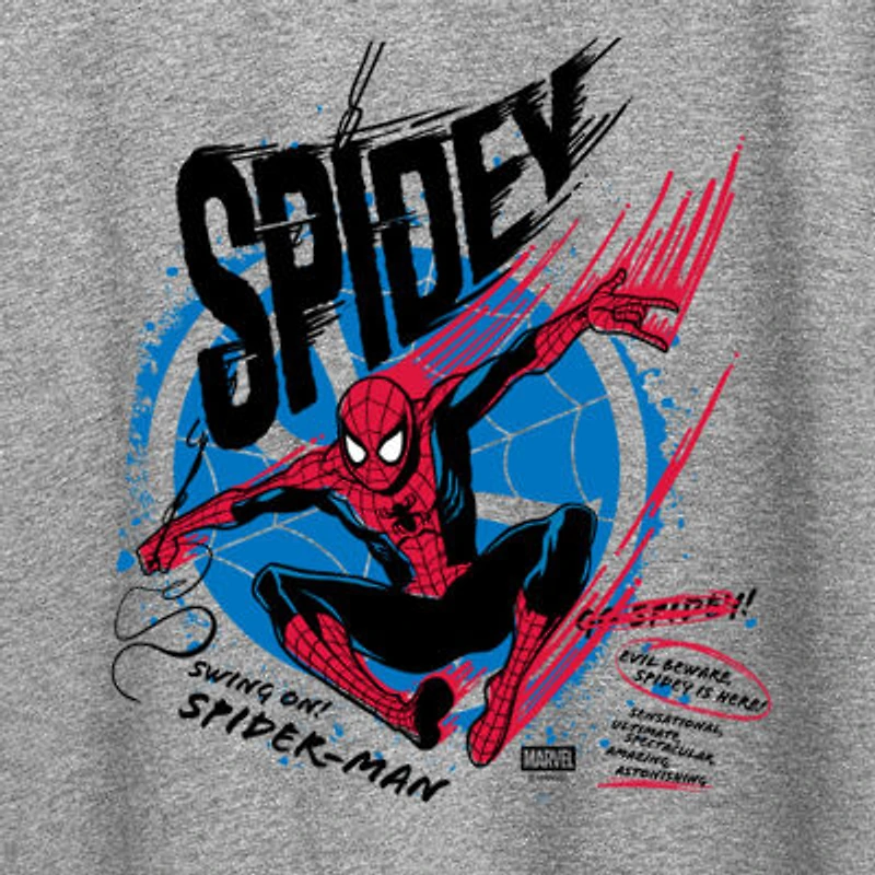 Spidey Speed Womens Crew Neck Short Sleeve Classic Fit Spiderman Graphic T-Shirt