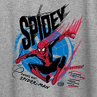 Spidey Speed Womens Crew Neck Short Sleeve Classic Fit Spiderman Graphic T-Shirt