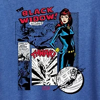 Black Widow Panels Womens Crew Neck Short Sleeve Classic Fit Marvel Graphic T-Shirt