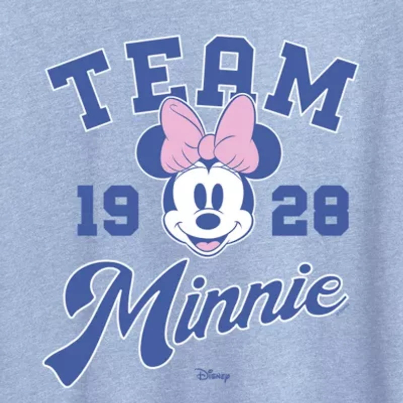 Womens Crew Neck Short Sleeve Classic Fit Minnie Mouse Graphic T-Shirt