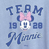 Womens Crew Neck Short Sleeve Classic Fit Minnie Mouse Graphic T-Shirt