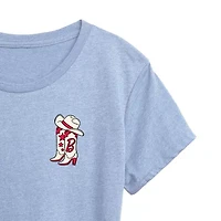 Western Americana Womens Scoop Neck Short Sleeve Classic Fit Barbie Graphic T-Shirt