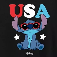 Stitch Usa Sunglasses Womens Crew Neck Short Sleeve Classic Fit Graphic T-Shirt