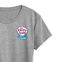 Krusty Krab Womens Crew Neck Short Sleeve Classic Fit Spongebob Graphic T-Shirt