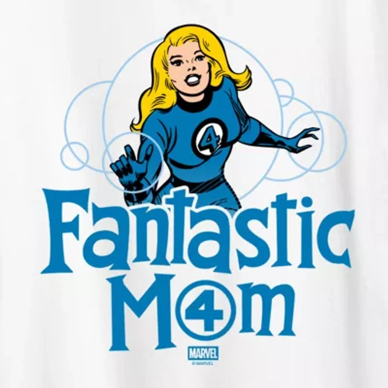 Fantastic Mom Womens Crew Neck Short Sleeve Classic Fit Marvel Graphic T-Shirt