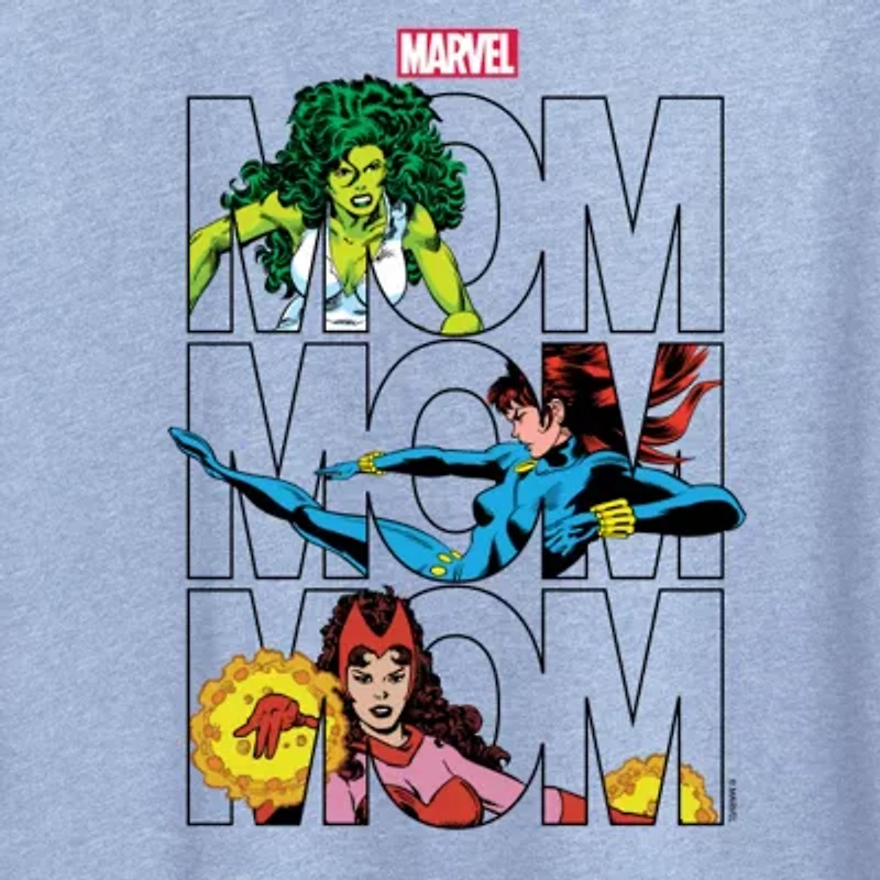 Marvel Mom Womens Crew Neck Short Sleeve Classic Fit Graphic T-Shirt