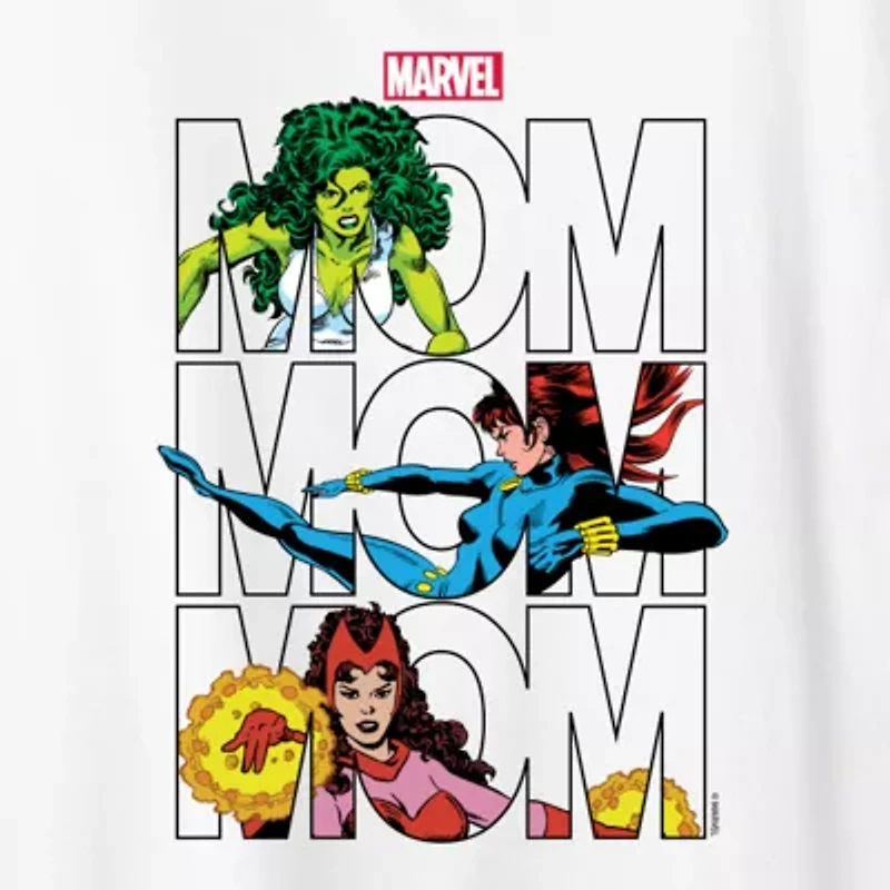 Marvel Mom Womens Crew Neck Short Sleeve Classic Fit Graphic T-Shirt