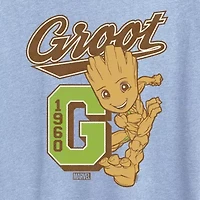 Groot Collegiate Womens Crew Neck Short Sleeve Classic Fit Graphic T-Shirt