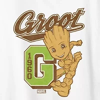 Groot Collegiate Womens Crew Neck Short Sleeve Classic Fit Graphic T-Shirt