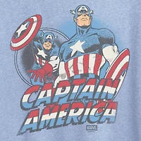Womens Crew Neck Short Sleeve Classic Fit Captain America Graphic T-Shirt