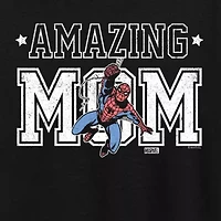 Amazing Mom Womens Crew Neck Short Sleeve Classic Fit Spiderman Graphic T-Shirt