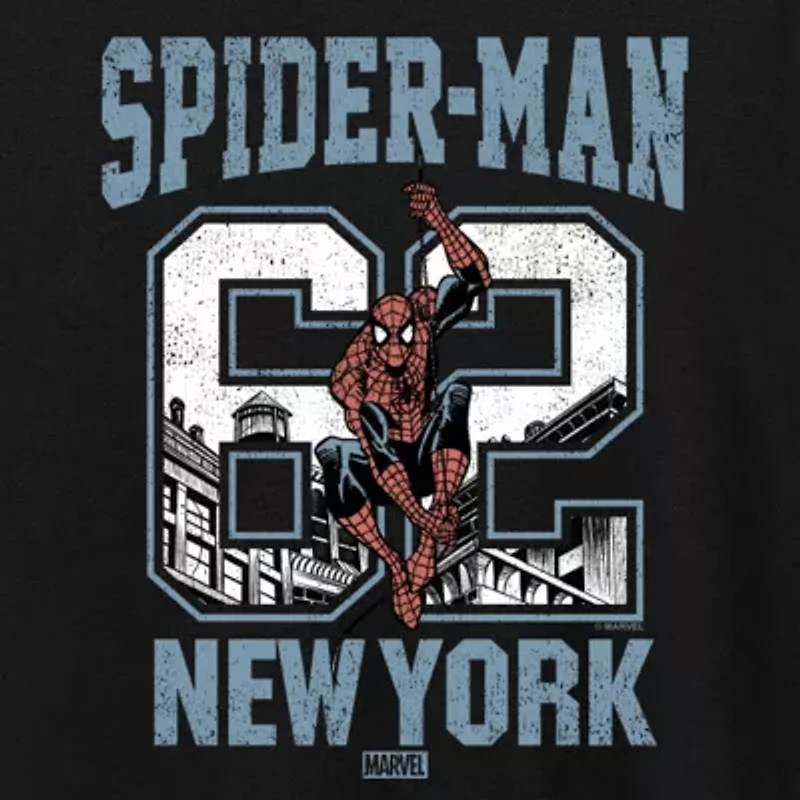 Womens Crew Neck Short Sleeve Classic Fit Spiderman Graphic T-Shirt