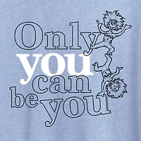Only You Can Be Womens Crew Neck Short Sleeve Classic Fit Dr. Seuss Graphic T-Shirt