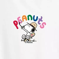 Peanuts Doodle Womens Crew Neck Short Sleeve Classic Fit Graphic T-Shirt