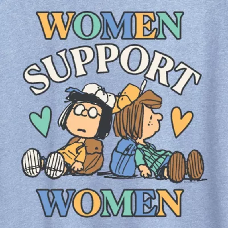 Womens Crew Neck Short Sleeve Classic Fit Peanuts Graphic T-Shirt