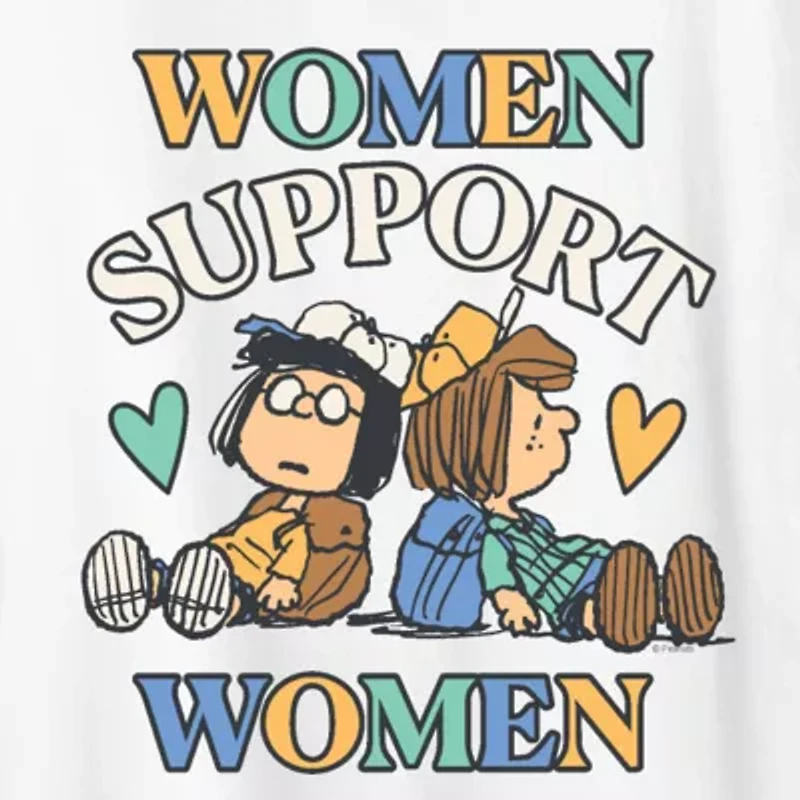 Womens Crew Neck Short Sleeve Classic Fit Peanuts Graphic T-Shirt