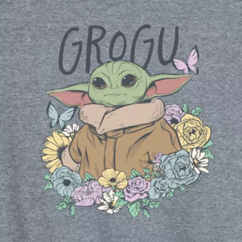 Floral Spring Grogu Womens Scoop Neck Sleeveless Baby Yoda Tank Top