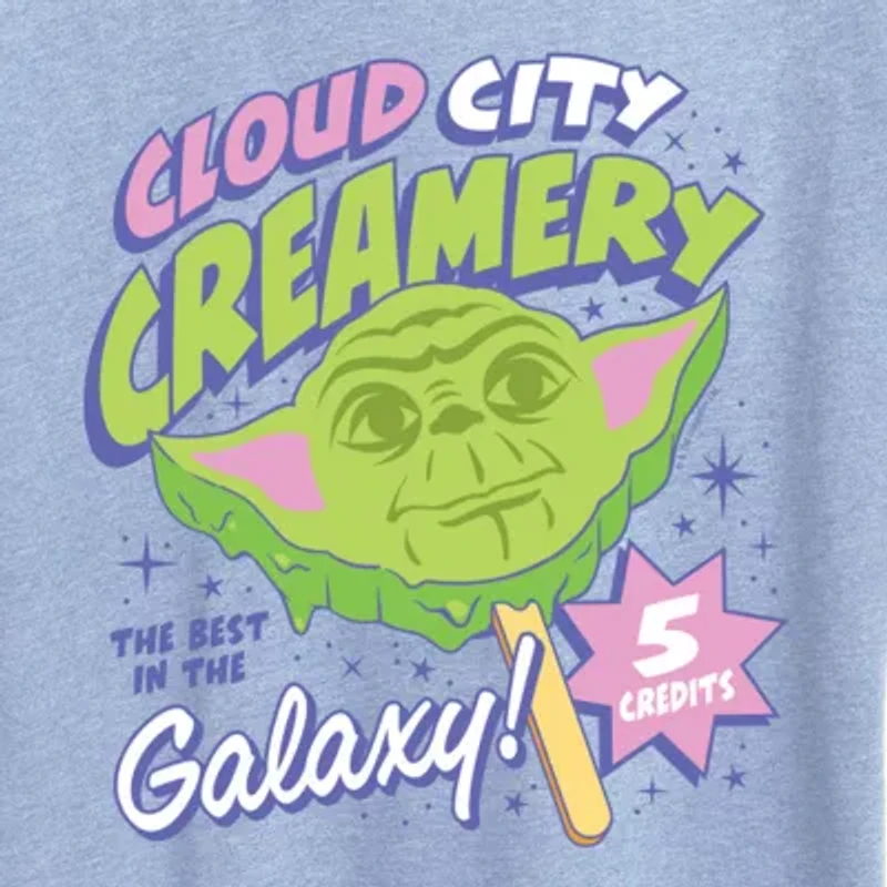 Cloud City Creamery Womens Crew Neck Short Sleeve Classic Fit Star Wars Graphic T-Shirt