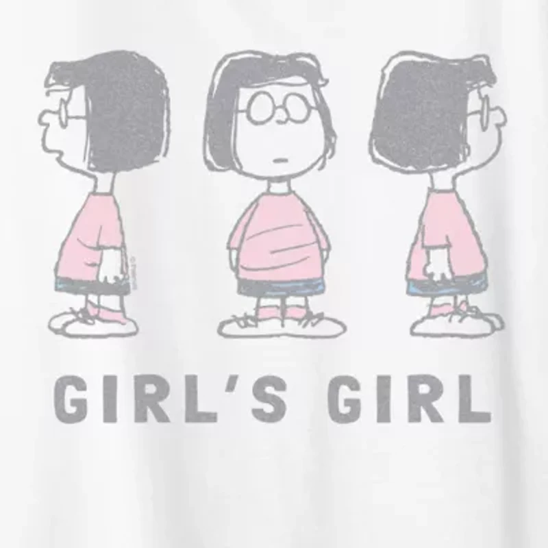 Marcie Girls Girl Womens Crew Neck Short Sleeve Classic Fit Peanuts Graphic T-Shirt