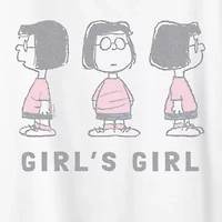 Marcie Girls Girl Womens Crew Neck Short Sleeve Classic Fit Peanuts Graphic T-Shirt