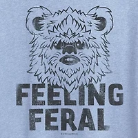 Feeling Feral Ewok Womens Crew Neck Short Sleeve Classic Fit Star Wars Graphic T-Shirt