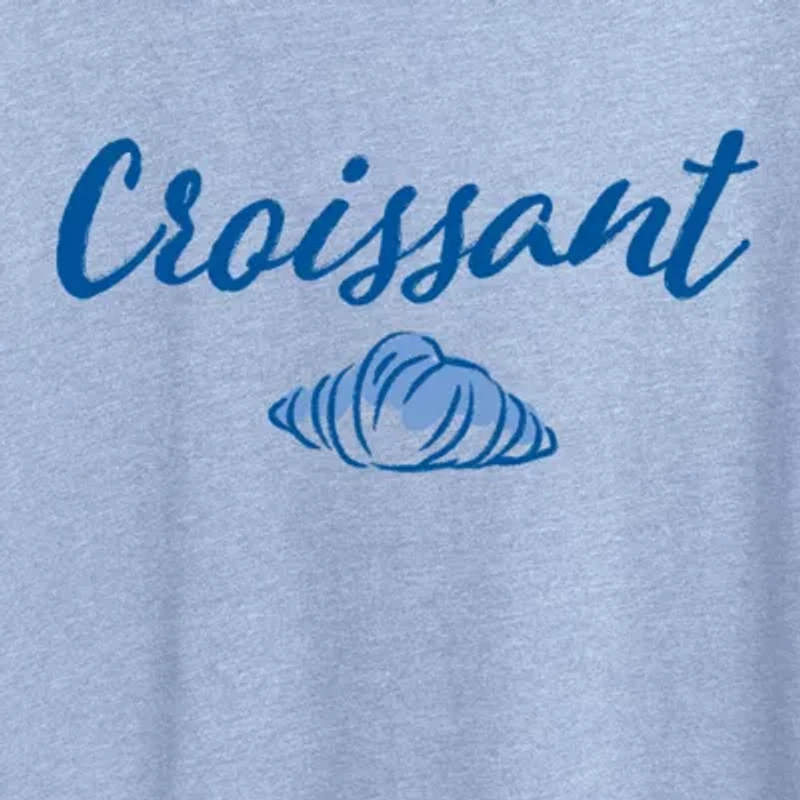 Croissant Womens Crew Neck Short Sleeve Classic Fit Graphic T-Shirt