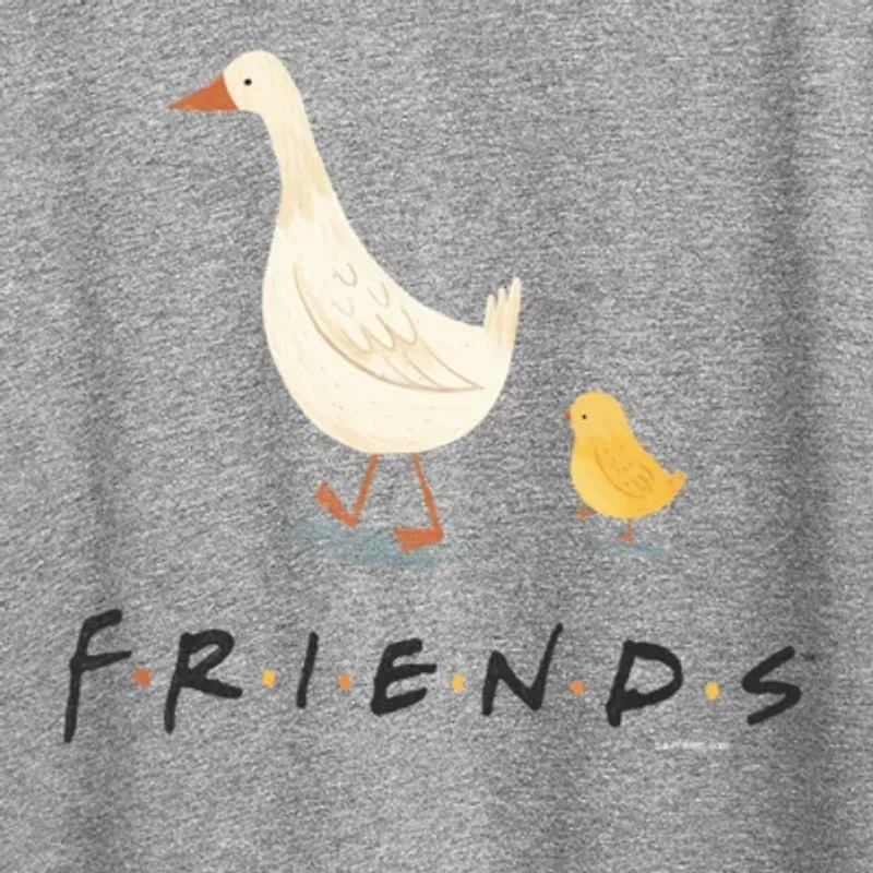 Friends Goose Chicken Womens Crew Neck Short Sleeve Classic Fit Graphic T-Shirt