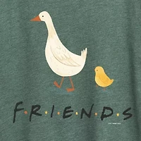 Friends Goose Chicken Womens Crew Neck Short Sleeve Classic Fit Graphic T-Shirt