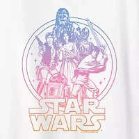 Gradient Womens Crew Neck Short Sleeve Classic Fit Star Wars Graphic T-Shirt
