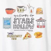 Stars Hollow Grid Womens Crew Neck Short Sleeve Classic Fit Graphic T-Shirt