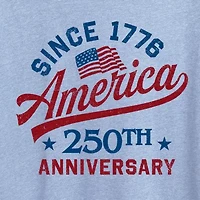 America 250 Womens Crew Neck Short Sleeve Classic Fit Graphic T-Shirt