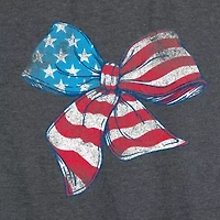 American Flag Bow Womens Scoop Neck Sleeveless Tank Top