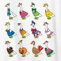 Seasonal Geese Womens Crew Neck Short Sleeve Classic Fit Graphic T-Shirt