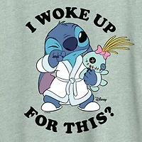 Woke Up Womens Crew Neck Short Sleeve Classic Fit Graphic T-Shirt