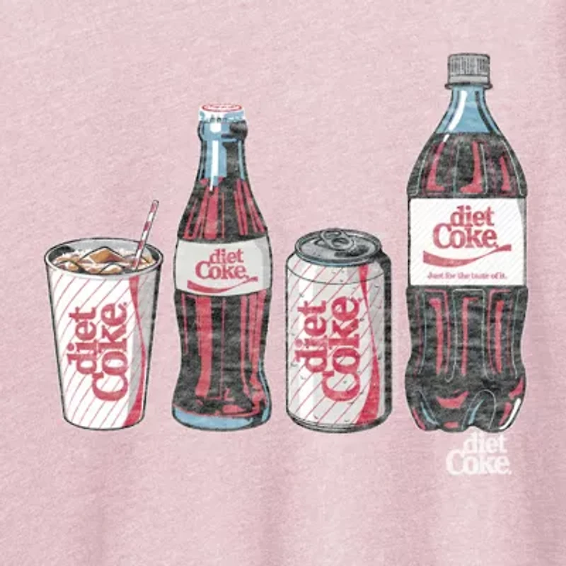 Diet Coke Bottle Cans Womens Crew Neck Short Sleeve Classic Fit Graphic T-Shirt