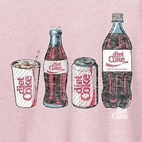 Diet Coke Bottle Cans Womens Crew Neck Short Sleeve Classic Fit Graphic T-Shirt