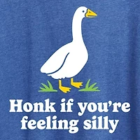 Honk If Feeling Silly Womens Crew Neck Short Sleeve Classic Fit Graphic T-Shirt