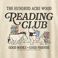 Reading Club Womens Crew Neck Short Sleeve Classic Fit Winnie The Pooh Graphic T-Shirt