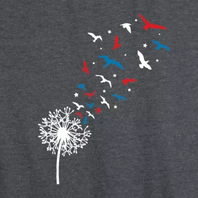 Patriotic Dandelion Birds Womens Crew Neck Sleeveless Tank Top