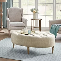 Martha Stewart Clara Tufted Upholstered Ottoman