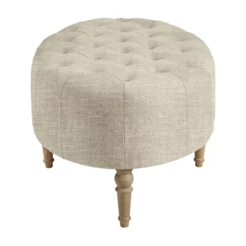 Martha Stewart Clara Tufted Upholstered Ottoman