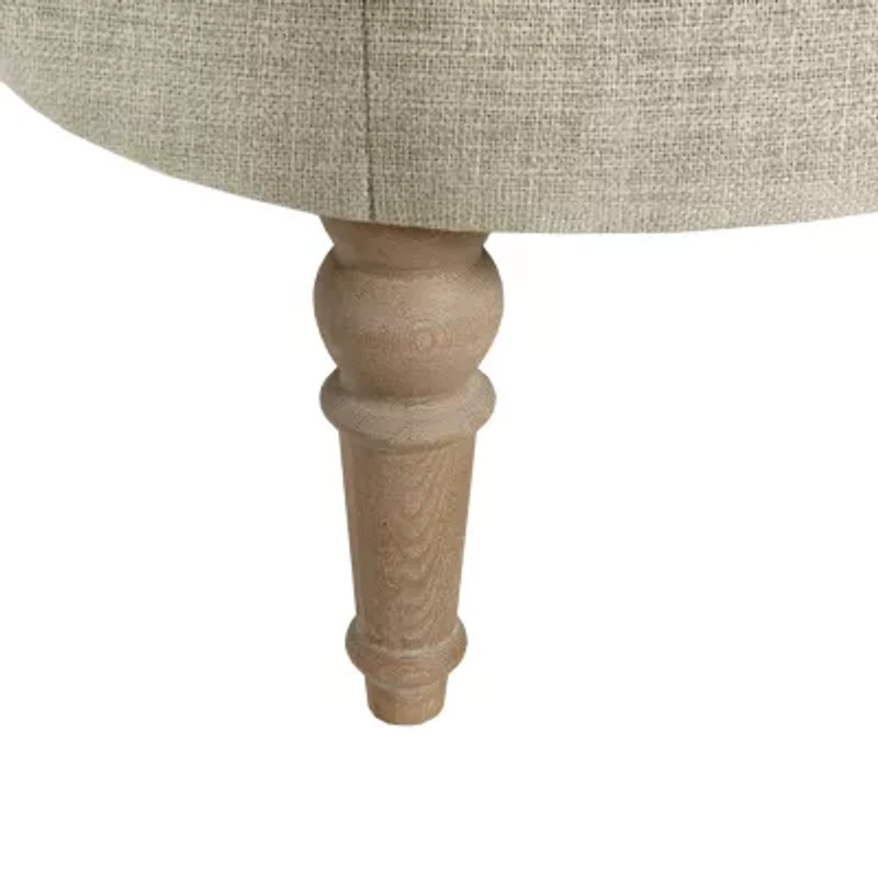 Martha Stewart Clara Tufted Upholstered Ottoman