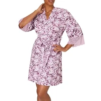 Bali® Breathe Womens Sleepwear Robe with Pockets, Soft Stretch Lace DFD143