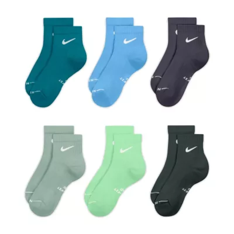 Nike Womens 6 Pair Quarter Ankle Socks