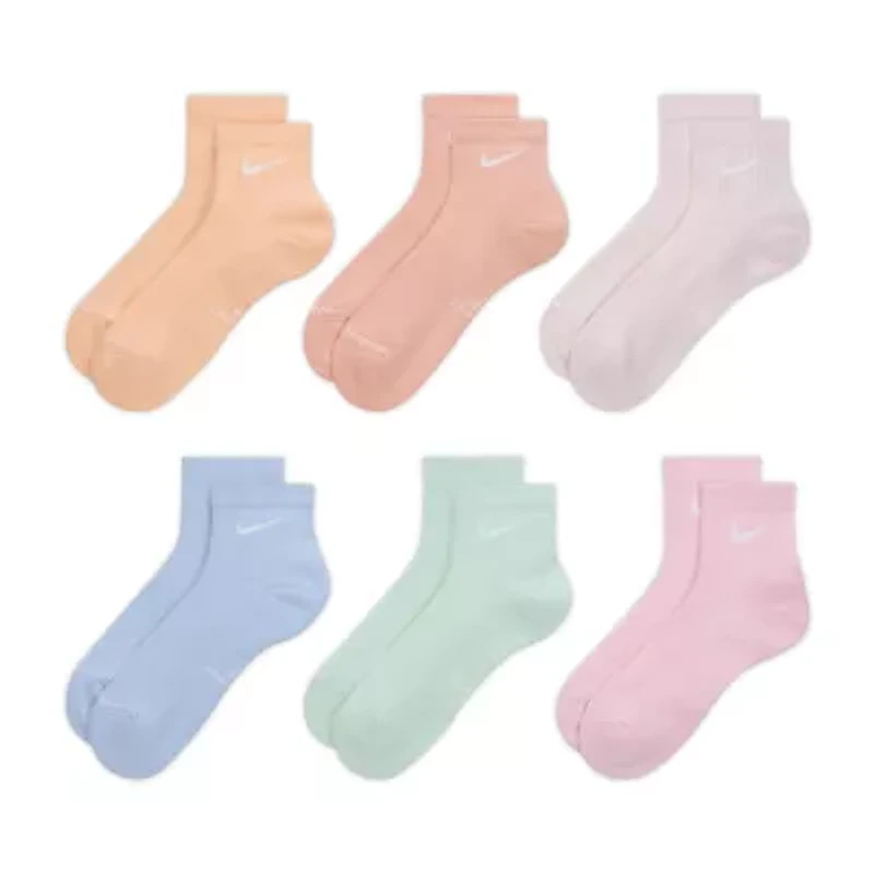Nike Womens 6 Pair Quarter Ankle Socks