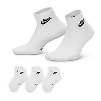 Nike Unisex Adult 3 Pair Quarter Ankle Socks