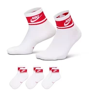 Nike Unisex Adult 3 Pair Quarter Ankle Socks