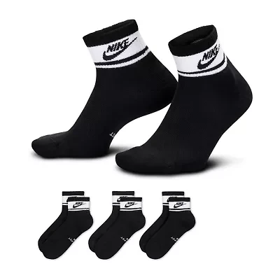 Nike Unisex Adult 3 Pair Quarter Ankle Socks