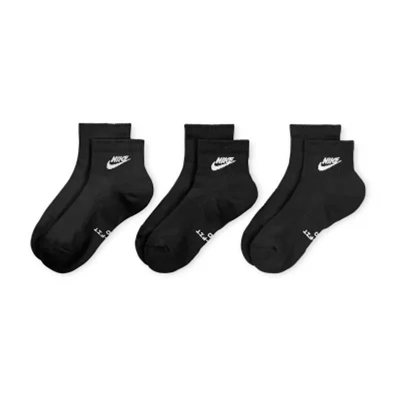 Nike Unisex Adult 3 Pair Quarter Ankle Socks