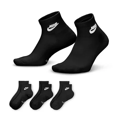 Nike Unisex Adult 3 Pair Quarter Ankle Socks